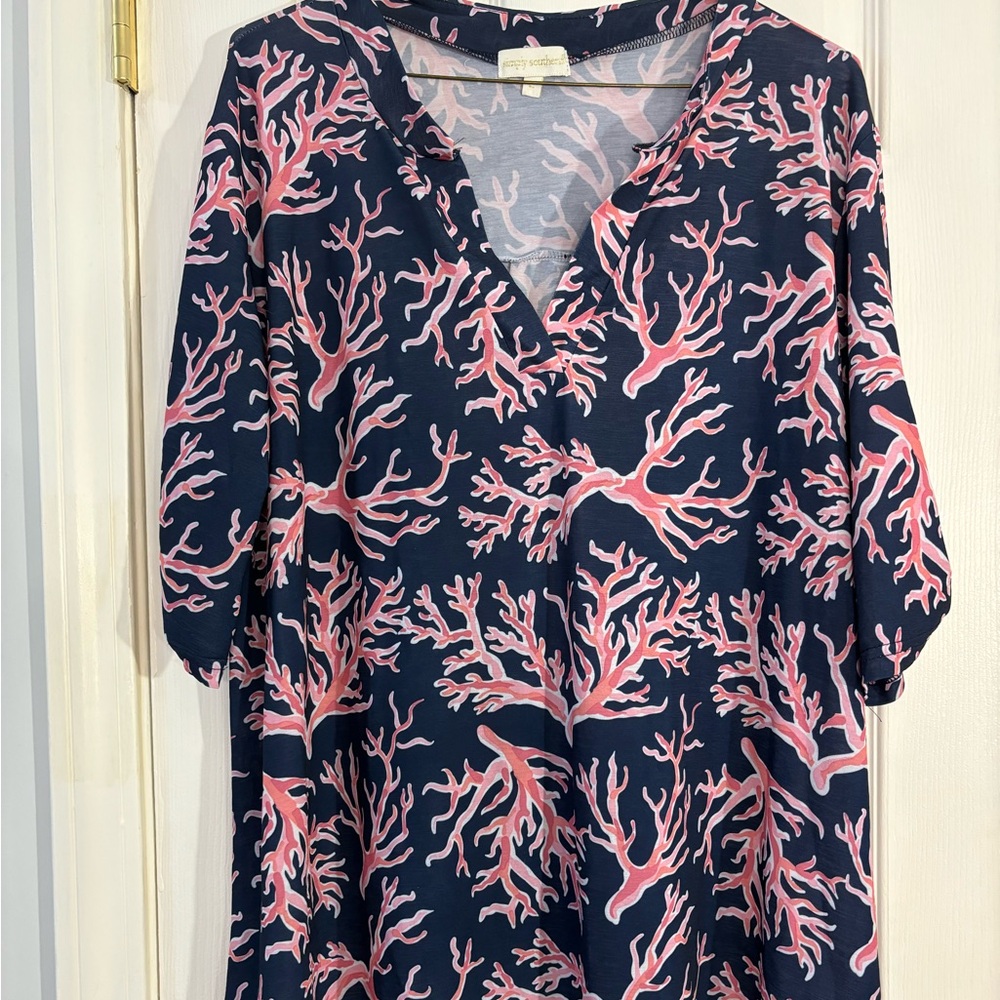 Simply southern top tunic blouse swim coverup size L